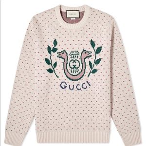 GUCCI Men's Wool Alpaca Sweater With
Lyre Snake